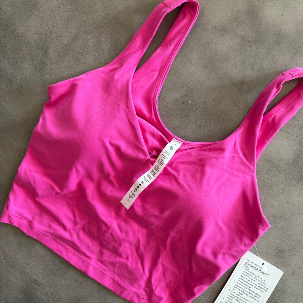 Lululemon Pink Align Cropped Tank NWT
